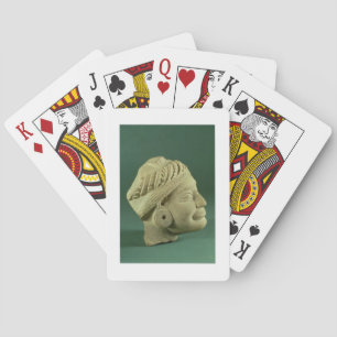 Buffed sandstone turbaned head, Sarnath, 3rd centu Playing Cards