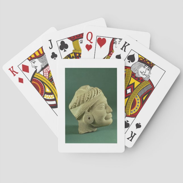 Buffed sandstone turbaned head, Sarnath, 3rd centu Playing Cards (Back)