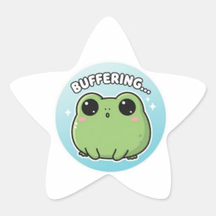 Buffering Frog Sticker Cute Blank Frog Meme Kawaii