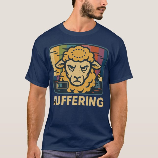 Buffering Sheep Glitch Art T-Shirt (Front)