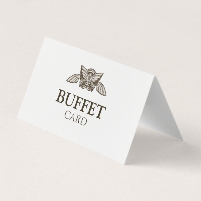 Buffet card template table card with Greece theme (Back)