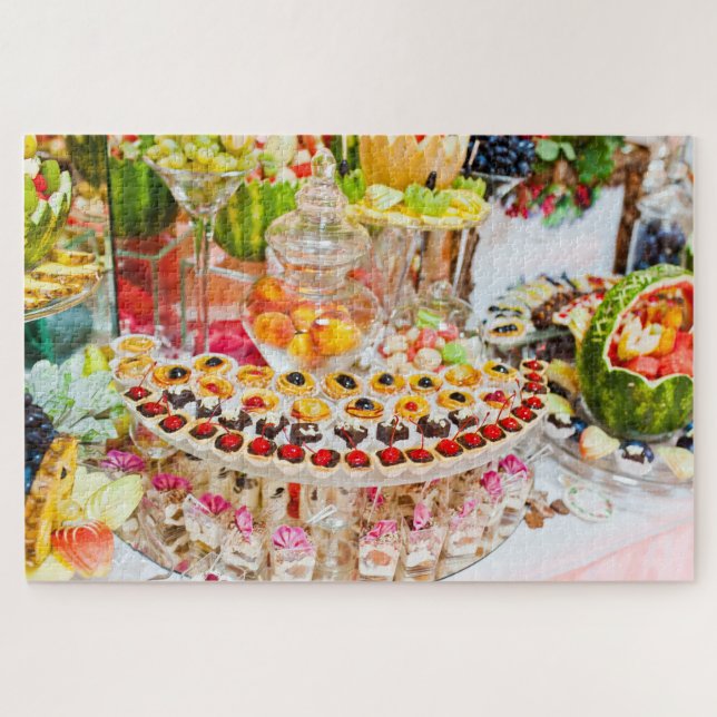 Buffet Table with Fruit & Pastries Jigsaw Puzzle (Horizontal)