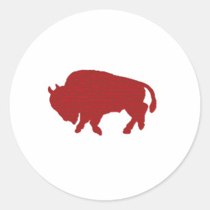 Bufflao Red Classic Round Sticker