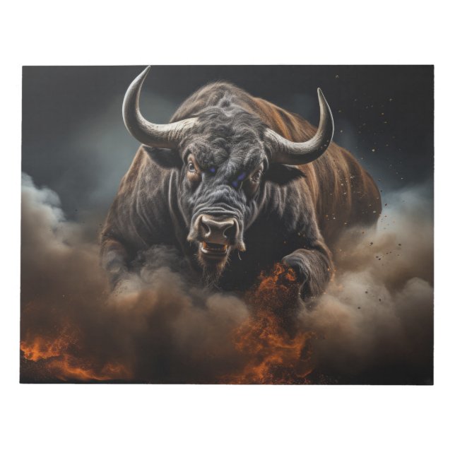 Buffle Wild Animal Portrait Fierce Power Notepad (Front)