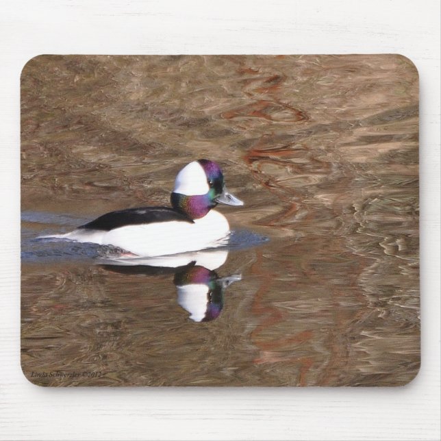 Bufflehead Duck with Reflection Mouse Pad (Front)