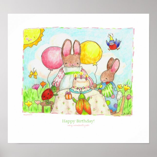 bug and bunny birthday party poster (Front)