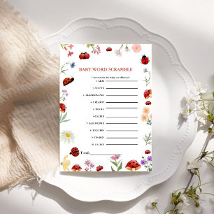 Bug Baby word scramble baby shower game