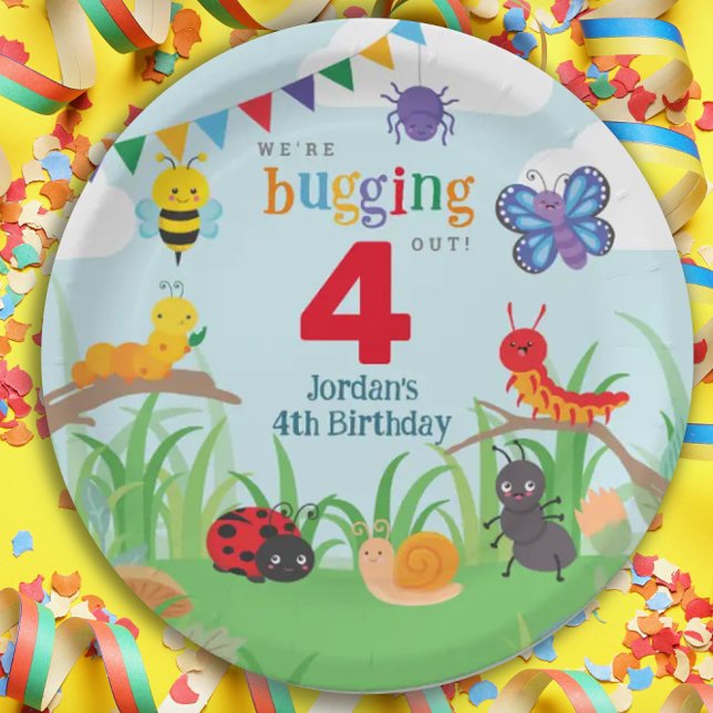 Bug Birthday Cute Colourful Paper Plate (Creator Uploaded)