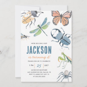 Bug Birthday Party Invitation Boy