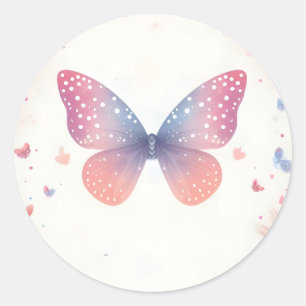 Bug Boho Soft Glow Live Butterfly Baby Shower Classic Round Sticker