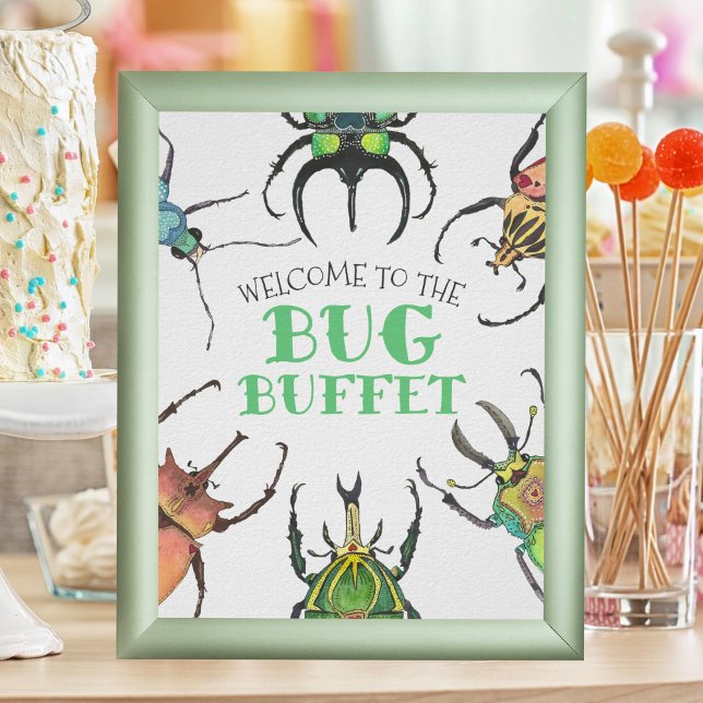 Bug Buffet Party Food Table Frameable Poster (Creator Uploaded)