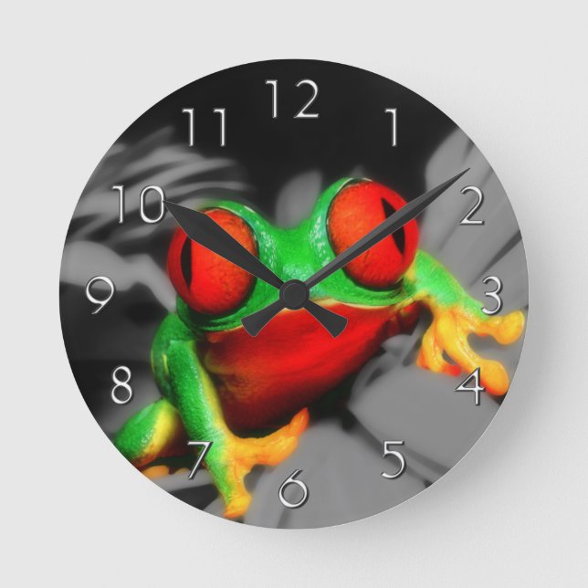 Bug-Eyed Frog Round Clock (Front)