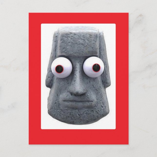 Bug-Eyed Moai'd Novelty Postcard (Front)