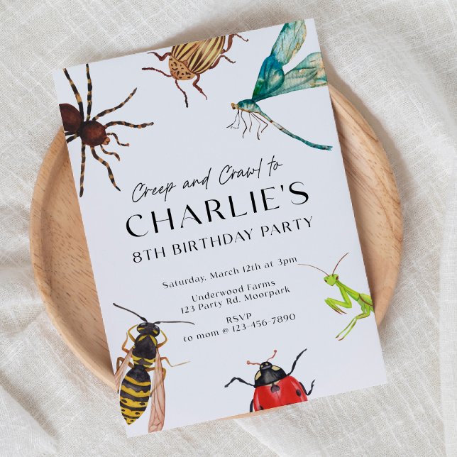 Bug Invitation, Outdoor Birthday, Bug Party, Creep Invitation (Creator Uploaded)