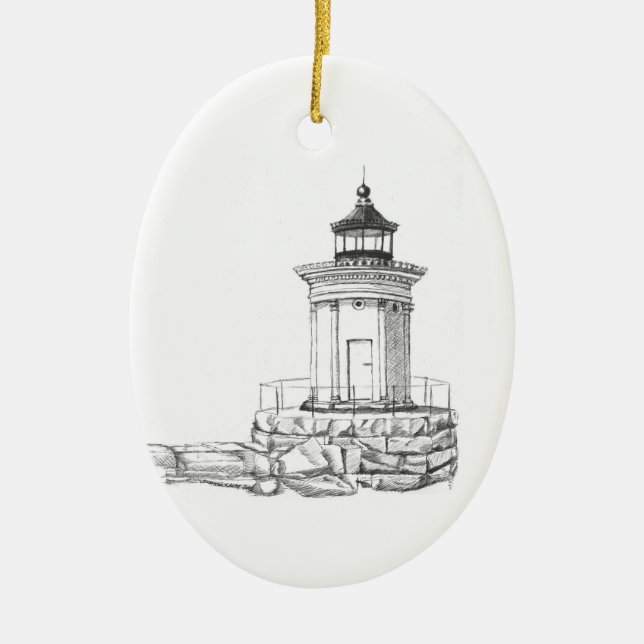 Bug Light Sketch Ceramic Tree Decoration (Front)