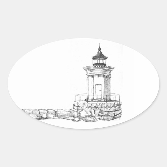 Bug Light Sketch Oval Sticker (Front)