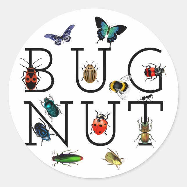 Bug Nut Classic Round Sticker (Front)