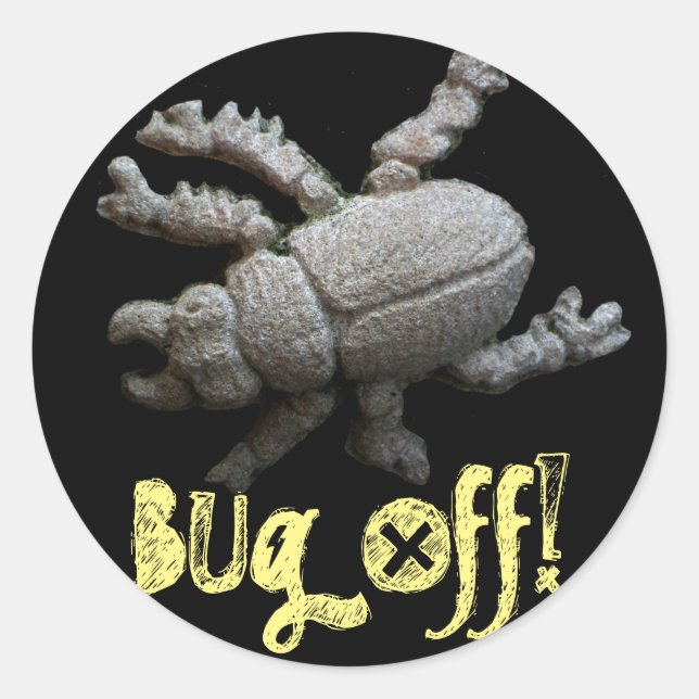 Bug Off! Beatle Classic Round Sticker (Front)
