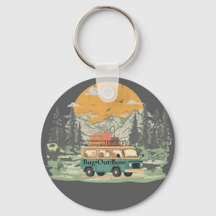 Bug-Out Boss Camper Van Adventure in the Mountains Key Ring
