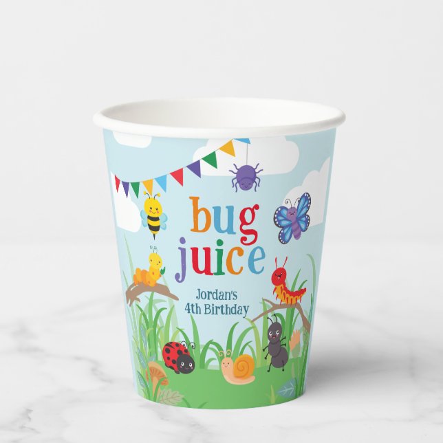 Bug Party Bug Juice Birthday Cute Paper cup (Front)
