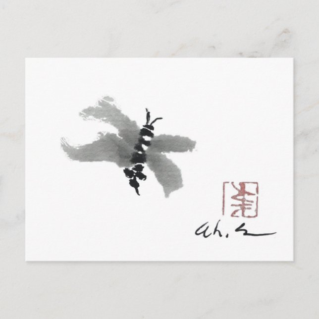Bug, Sumi-e by Andrea Erickson Postcard (Front)