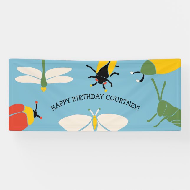 Bug Themed Custom Message Party Banner (Horizontal)