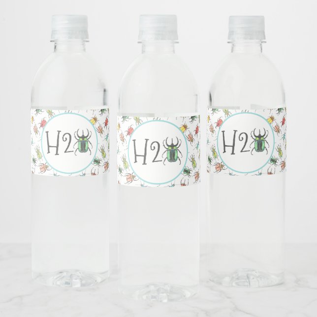 Bug Themed Party H2O Water Bottle Label (Bottles)