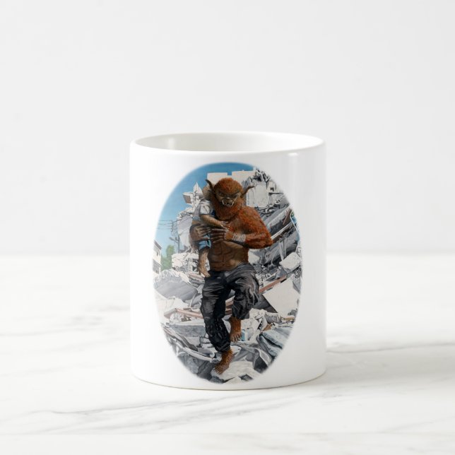 Bugbear Hero Rescuing Child Fantasy Art Coffee Mug (Center)