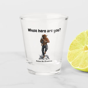 Bugbear Hero Rescuing Child Fantasy Art Shot Glass