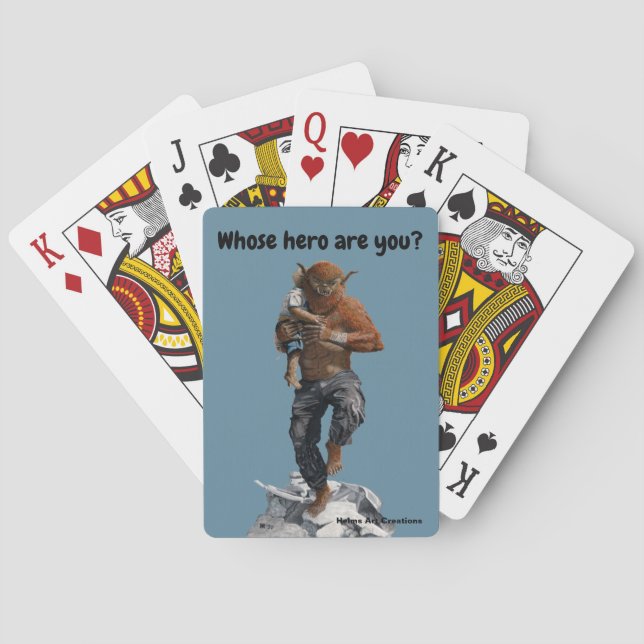 Bugbear Hero Saving Child Fantasy Playing Cards (Back)