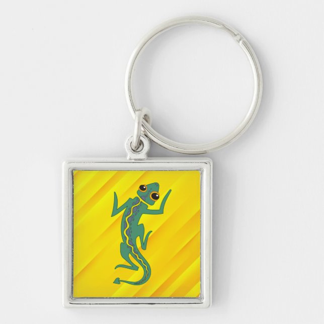 Buggi Green Lizard Artistic Clipart-27847 Key Ring (Front)