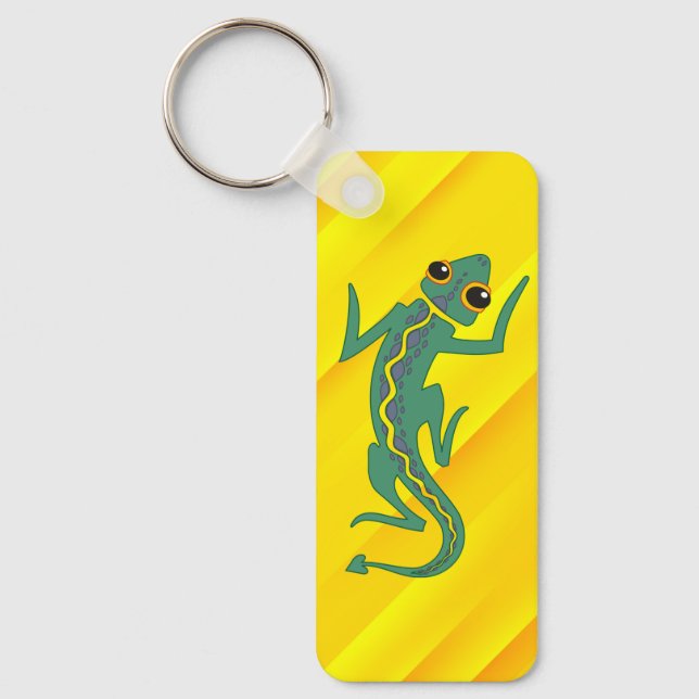 Buggi Green Lizard Artistic Clipart-27847 Key Ring (Front)