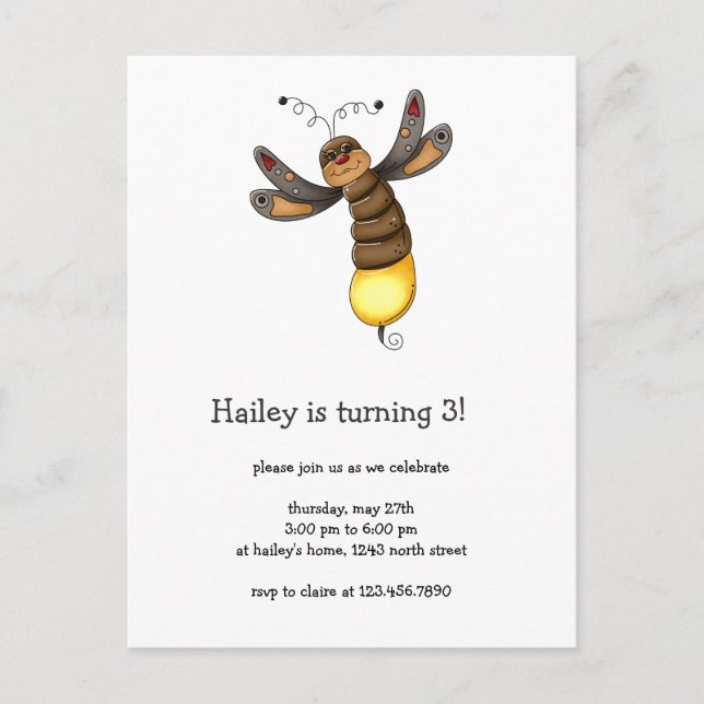 Buggin' You Again · Lightning bug Postcard (Front)