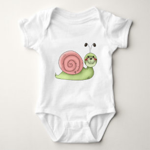 Buggin' You · Snail · green & pink Baby Bodysuit