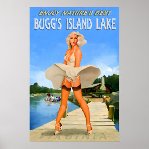 Bugg's Island Lake Virginia Marilyn Monroe Travel Poster