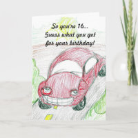 Buggy 16th Birthday Card