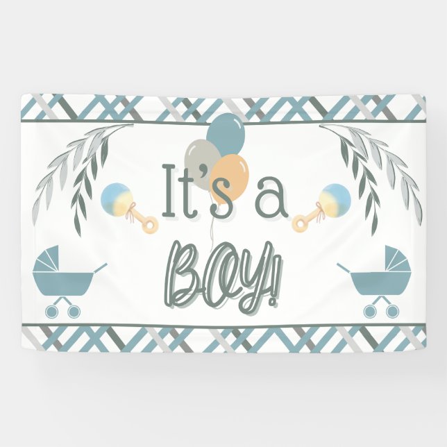 Buggy Boy baby shower banner (Horizontal)