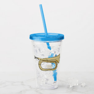 Bugle cartoon illustration acrylic tumbler
