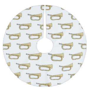 Bugle cartoon illustration brushed polyester tree skirt