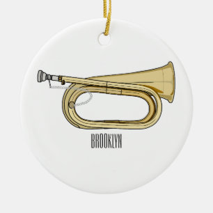 Bugle cartoon illustration ceramic tree decoration