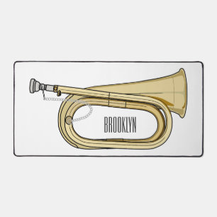 Bugle cartoon illustration desk mat
