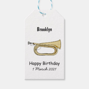 Bugle cartoon illustration gift tags