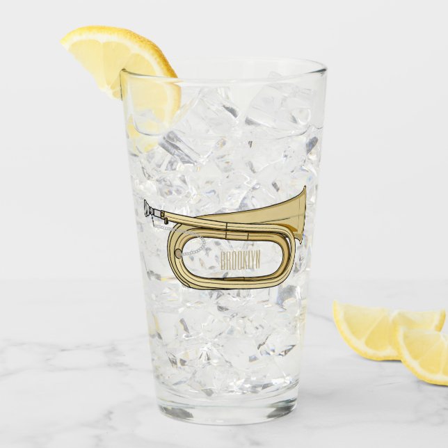 Bugle cartoon illustration  glass (Front Ice)