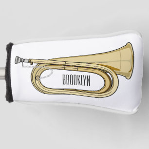 Bugle cartoon illustration  golf head cover