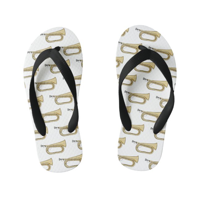 Bugle cartoon illustration  kid's jandals (Footbed)