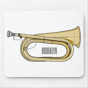 Bugle cartoon illustration mouse pad