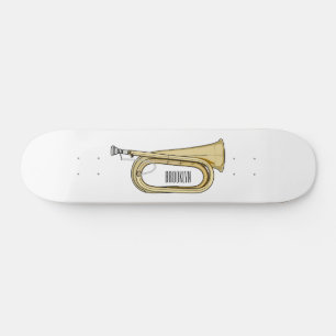 Bugle cartoon illustration skateboard
