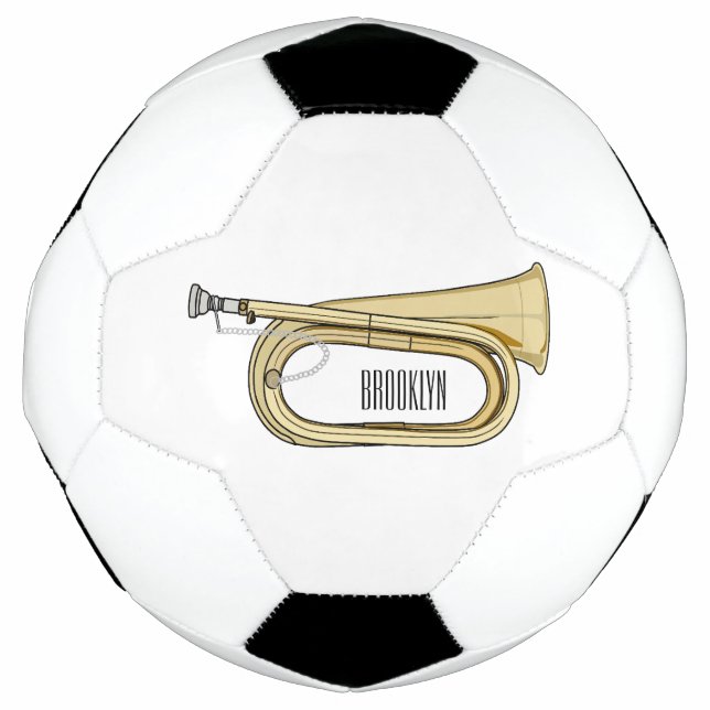 Bugle cartoon illustration  soccer ball (Front)