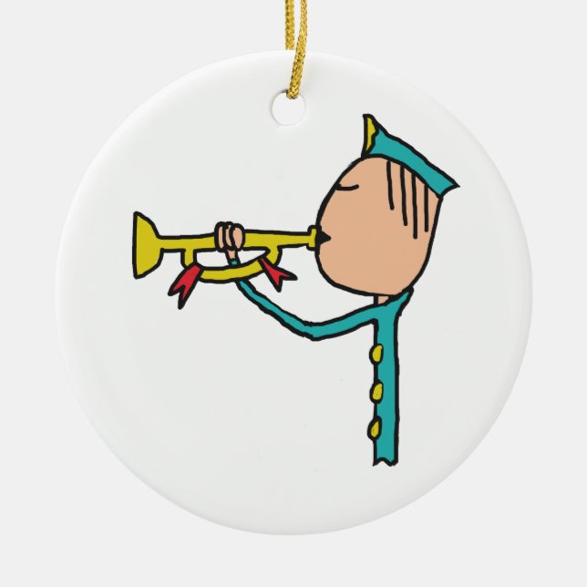 Bugle Ceramic Tree Decoration (Front)