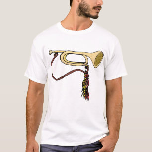 Bugle Horn With Cord Graphic Image Trumpet Design T-Shirt